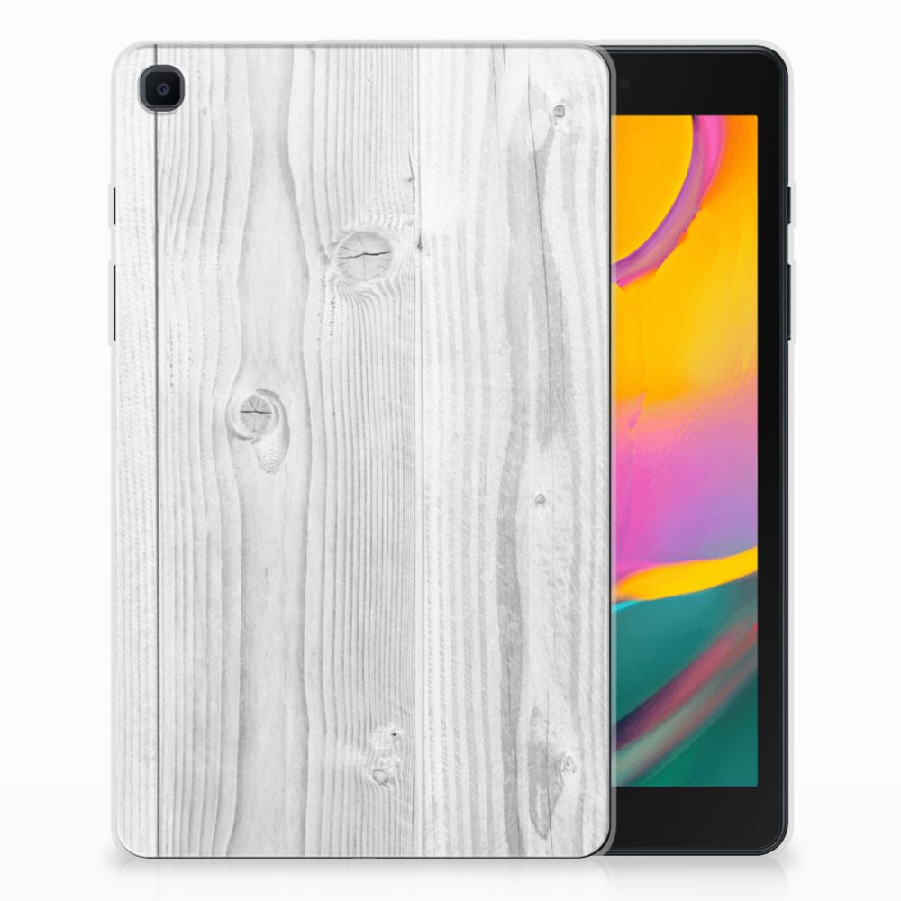 Samsung Galaxy Tab A 8.0 (2019) Silicone Tablet Hoes White Wood