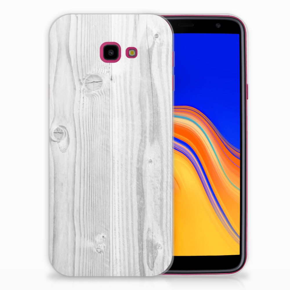 Samsung Galaxy J4 Plus (2018) Bumper Hoesje White Wood