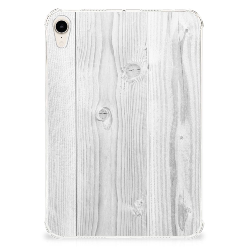 Apple iPad mini 6 (2021) Silicone Tablet Hoes White Wood
