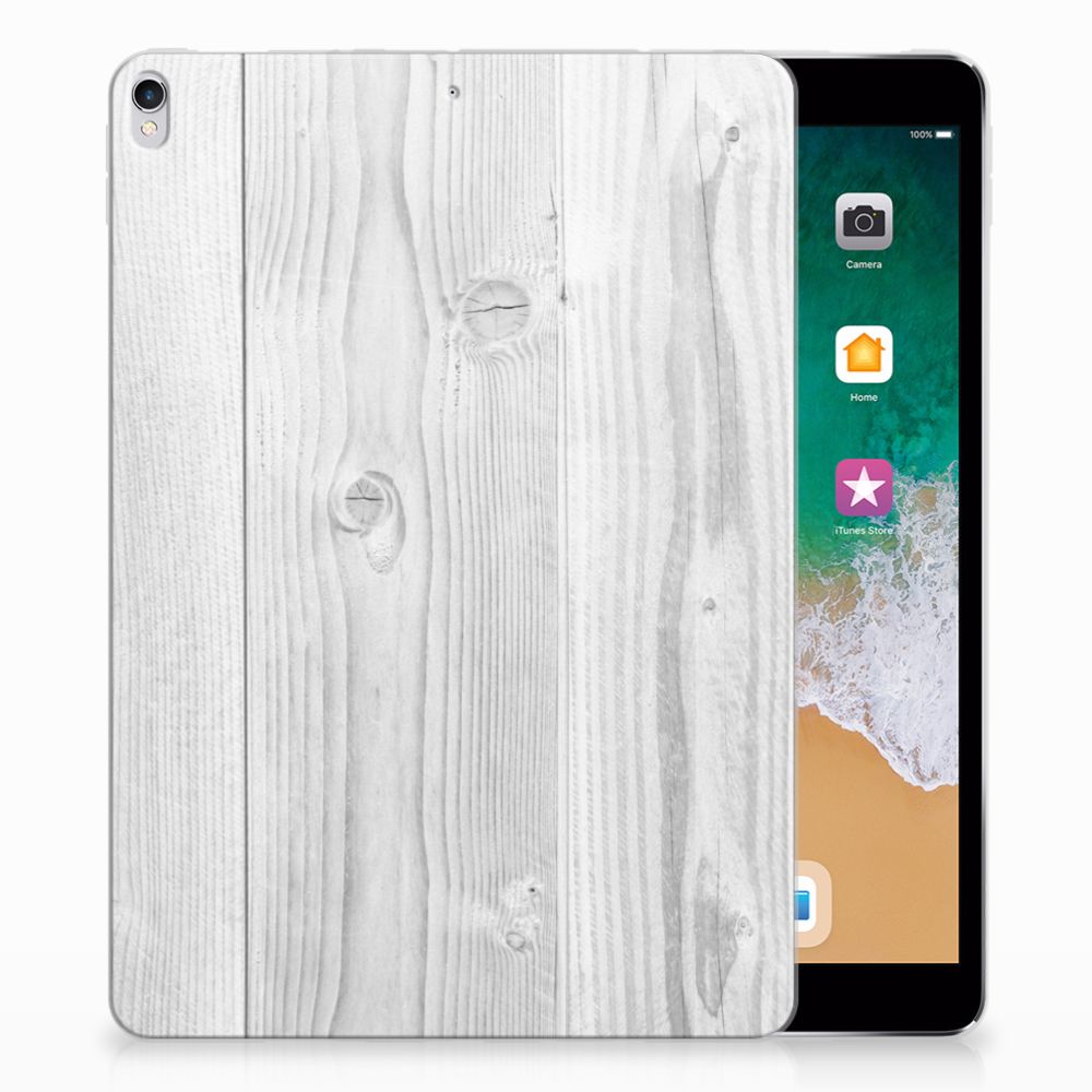 Apple iPad Pro 10.5 Silicone Tablet Hoes White Wood