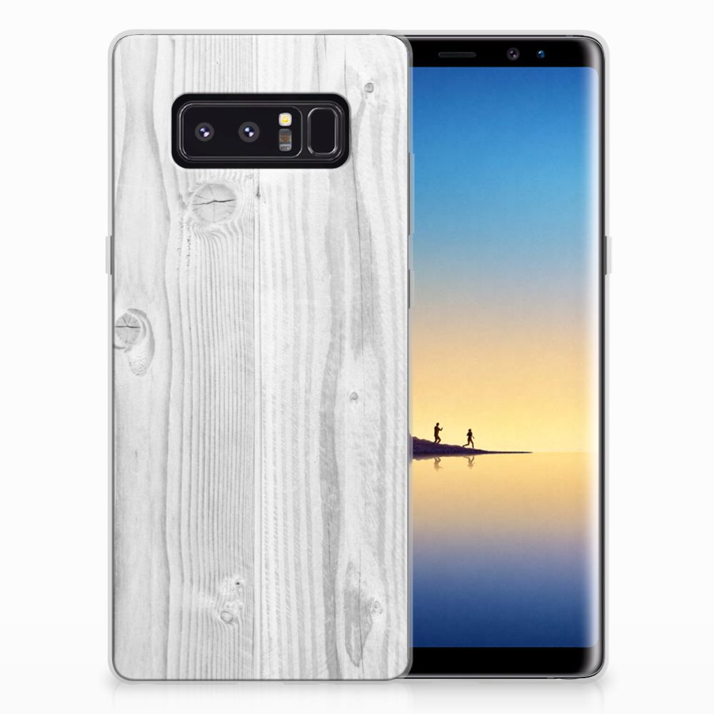 Samsung Galaxy Note 8 Bumper Hoesje White Wood
