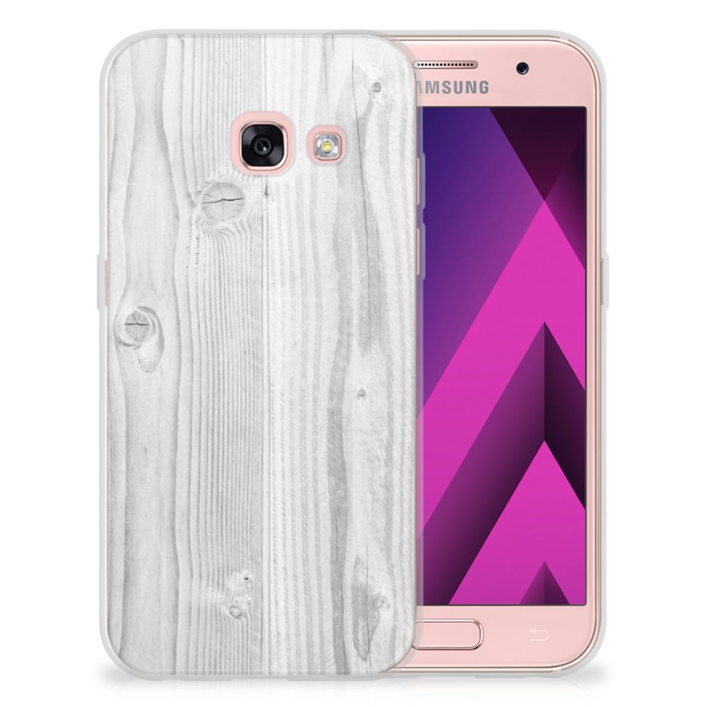 Samsung Galaxy A3 2017 Bumper Hoesje White Wood