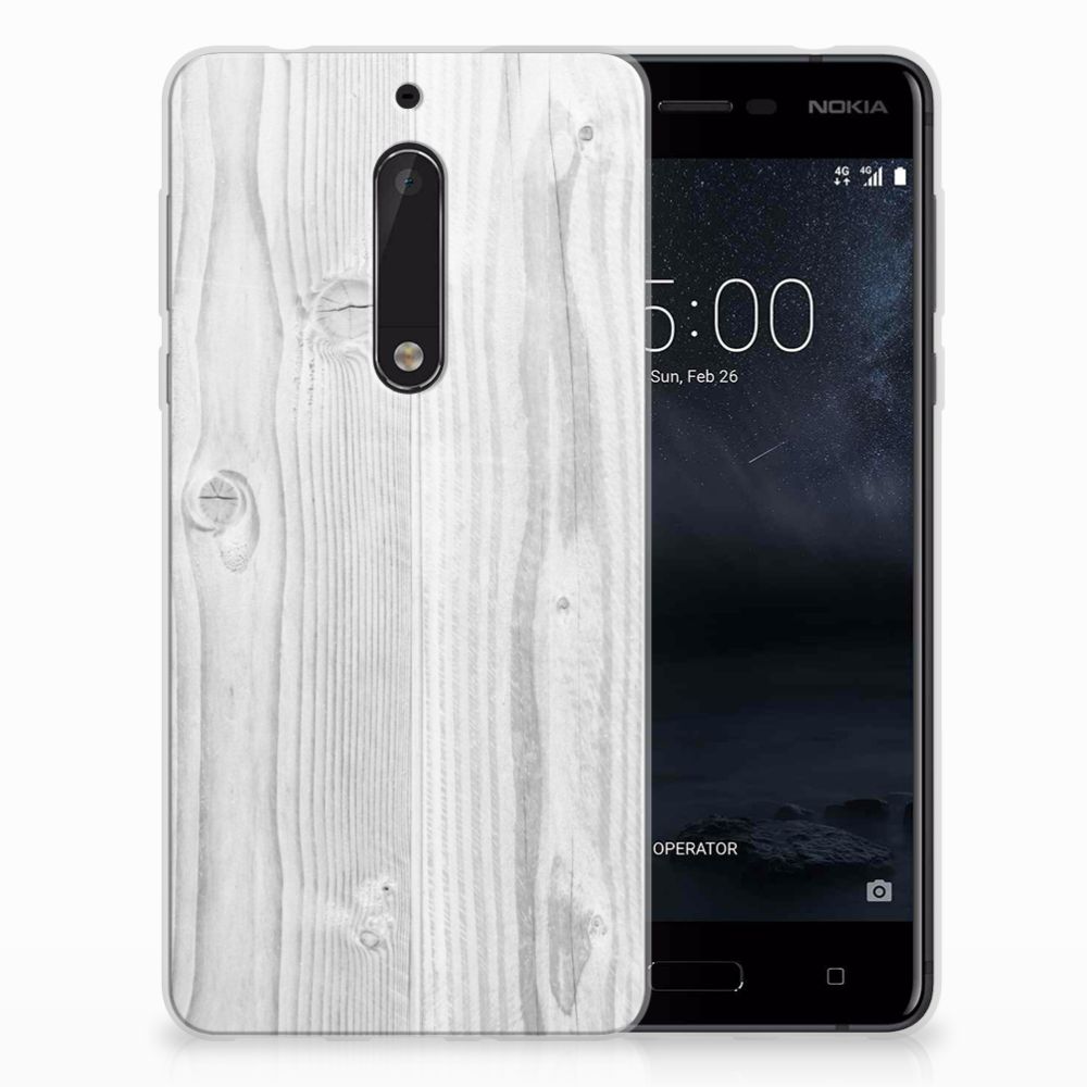 Nokia 5 Bumper Hoesje White Wood