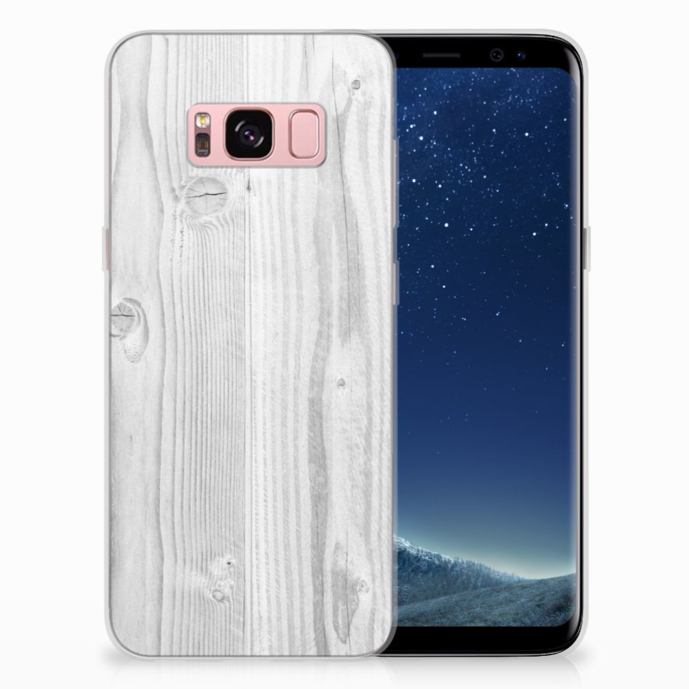 Samsung Galaxy S8 Bumper Hoesje White Wood