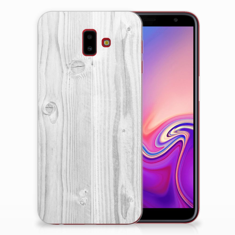 Samsung Galaxy J6 Plus (2018) Bumper Hoesje White Wood