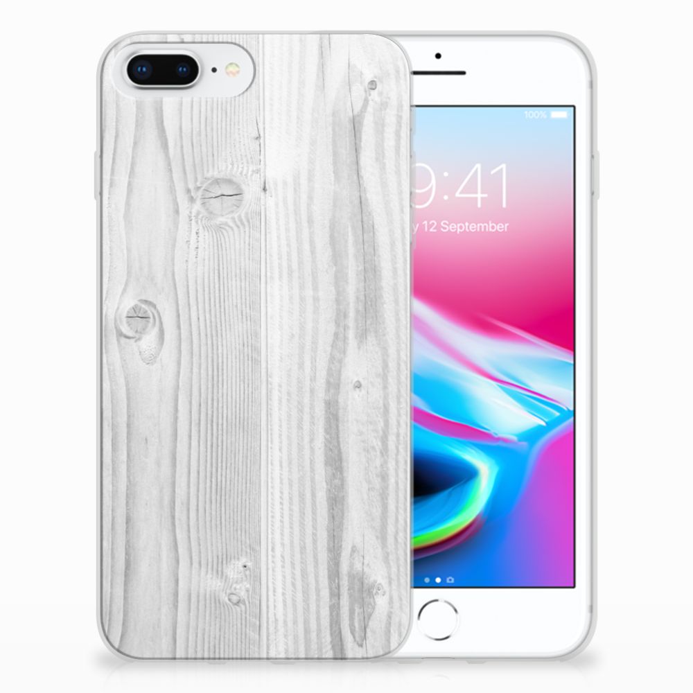 Apple iPhone 7 Plus | 8 Plus Bumper Hoesje White Wood
