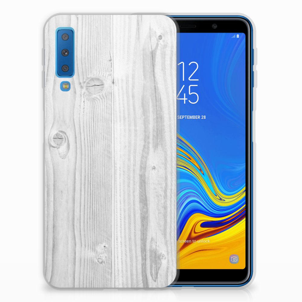 Samsung Galaxy A7 (2018) Bumper Hoesje White Wood
