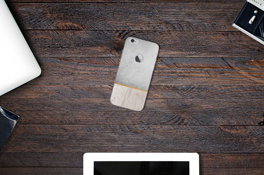 Apple iPhone 6 Plus | 6s Plus Bumper Hoesje Wood Concrete