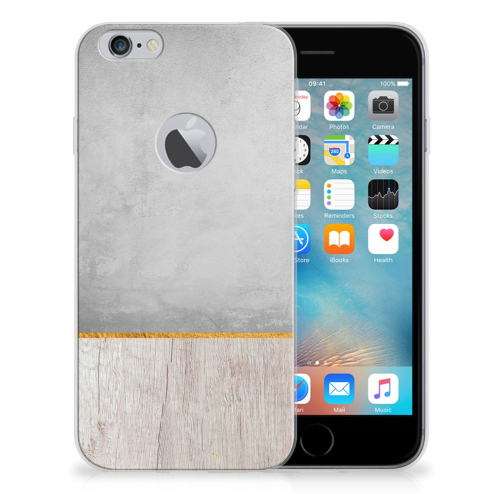 Apple iPhone 6 Plus | 6s Plus Bumper Hoesje Wood Concrete