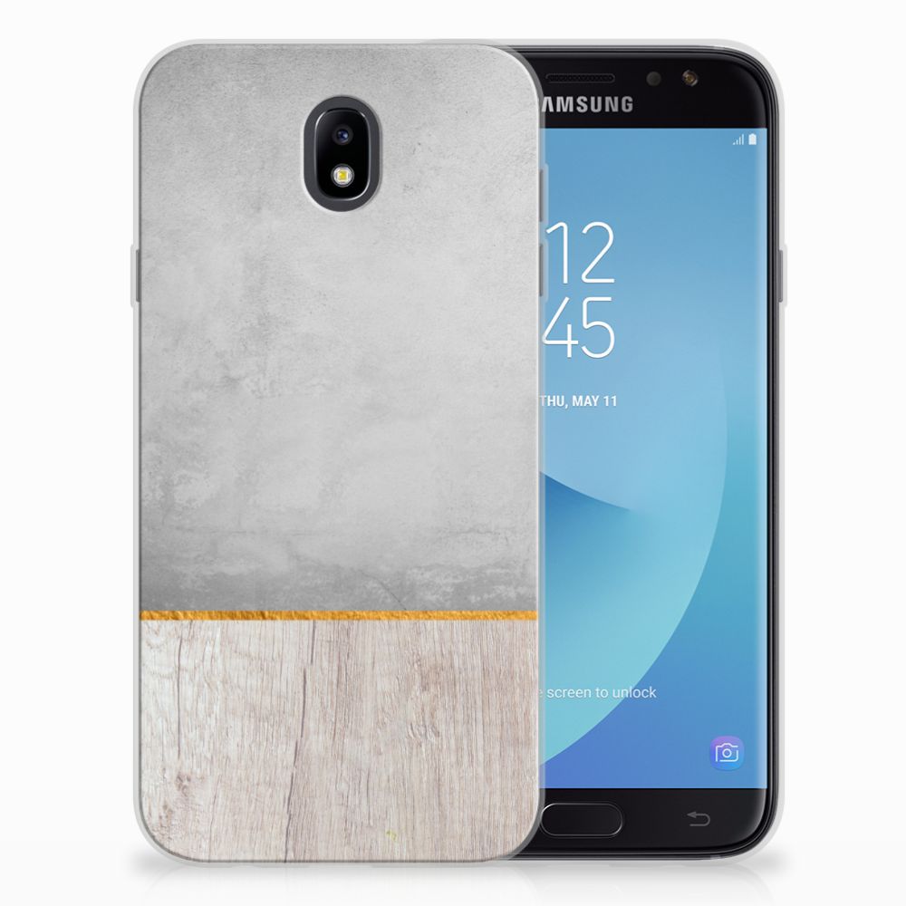 Samsung Galaxy J7 2017 | J7 Pro Bumper Hoesje Wood Concrete