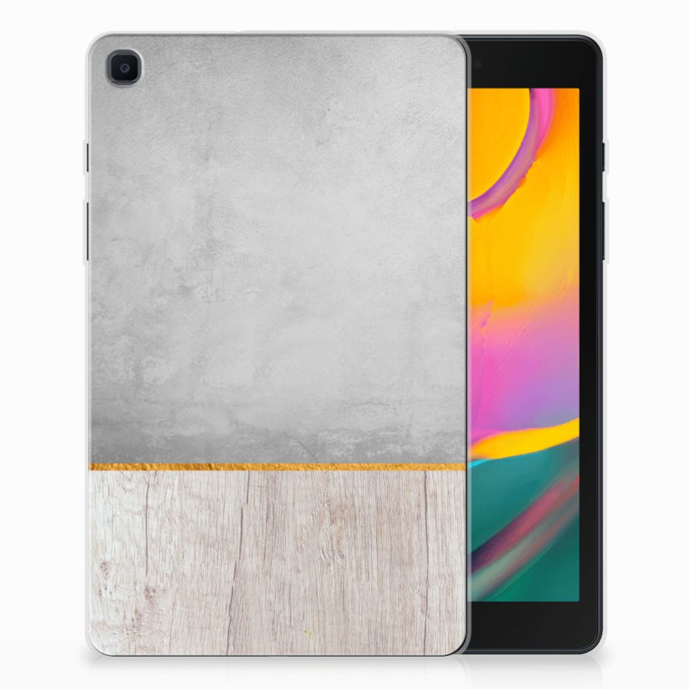 Samsung Galaxy Tab A 8.0 (2019) Silicone Tablet Hoes Wood Concrete