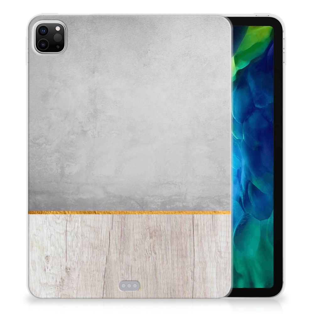 iPad Pro 11 inch (2021) | iPad Pro 11 inch (2020) Silicone Tablet Hoes Wood Concrete