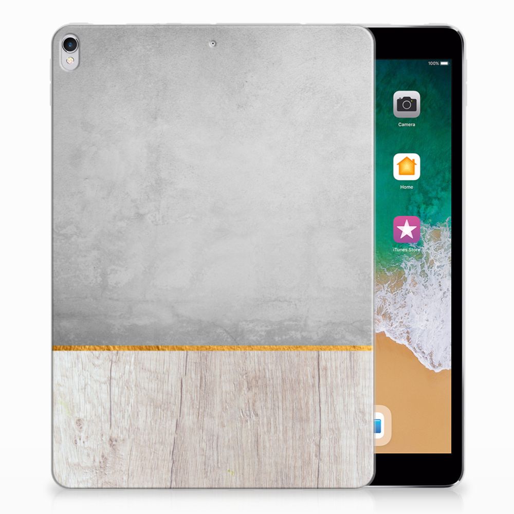 Apple iPad Pro 10.5 Silicone Tablet Hoes Wood Concrete