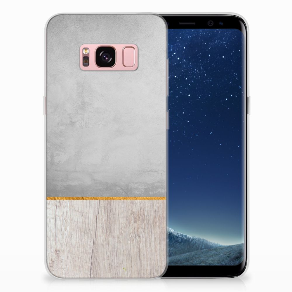Samsung Galaxy S8 Bumper Hoesje Wood Concrete