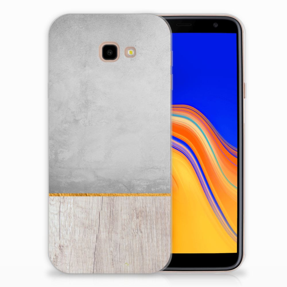 Samsung Galaxy J4 Plus (2018) Bumper Hoesje Wood Concrete