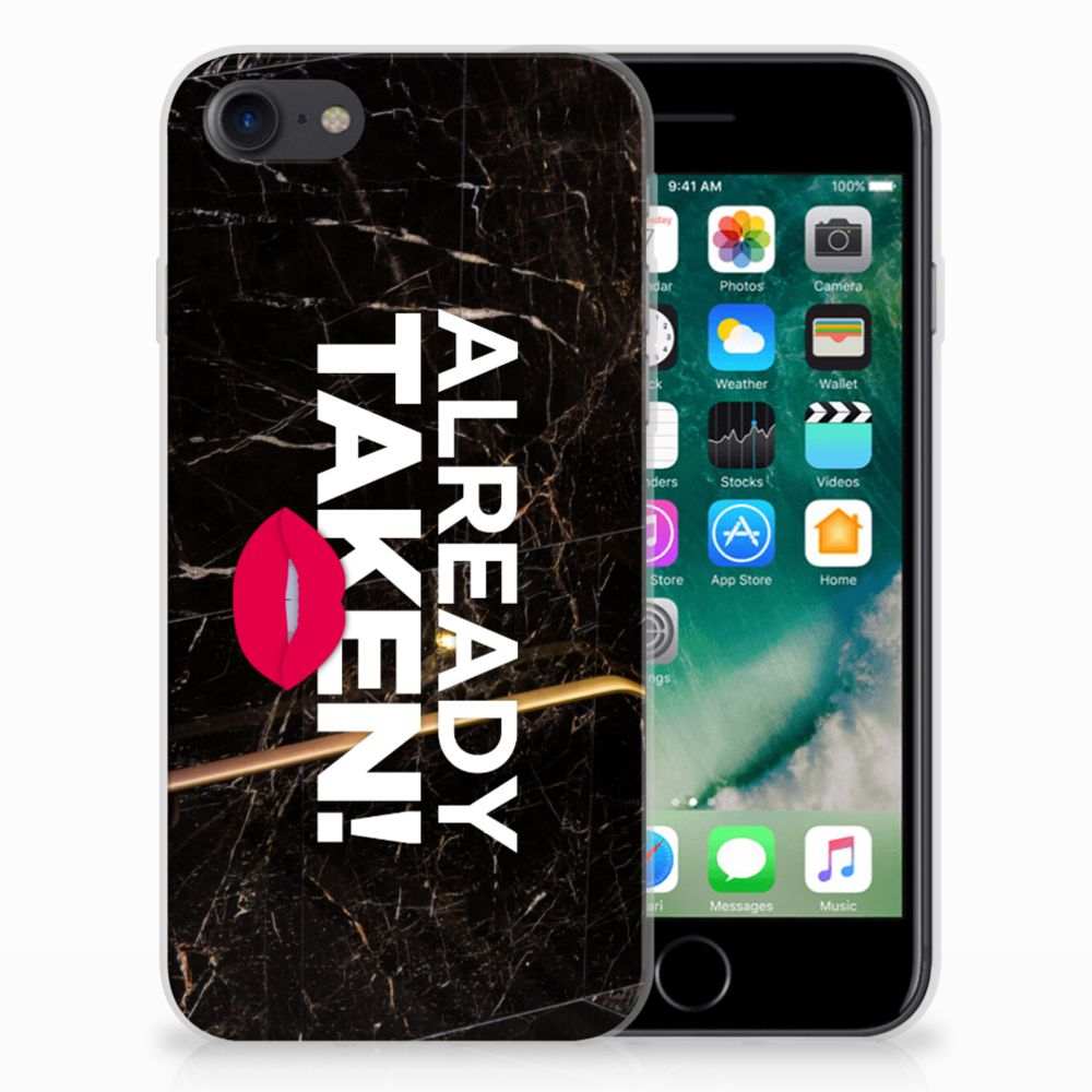 iPhone SE 2022 | SE 2020 | 8 | 7 Siliconen hoesje met naam Already Taken Black