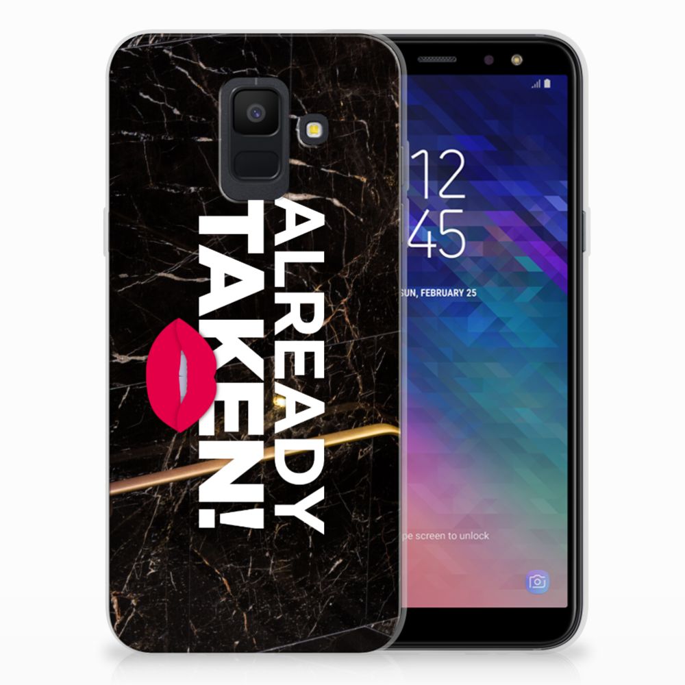Samsung Galaxy A6 (2018) Siliconen hoesje met naam Already Taken Black