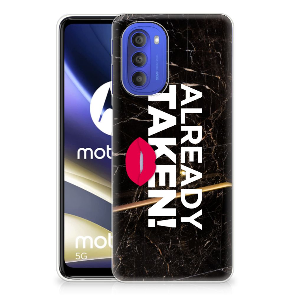 Motorola Moto G51 5G Siliconen hoesje met naam Already Taken Black
