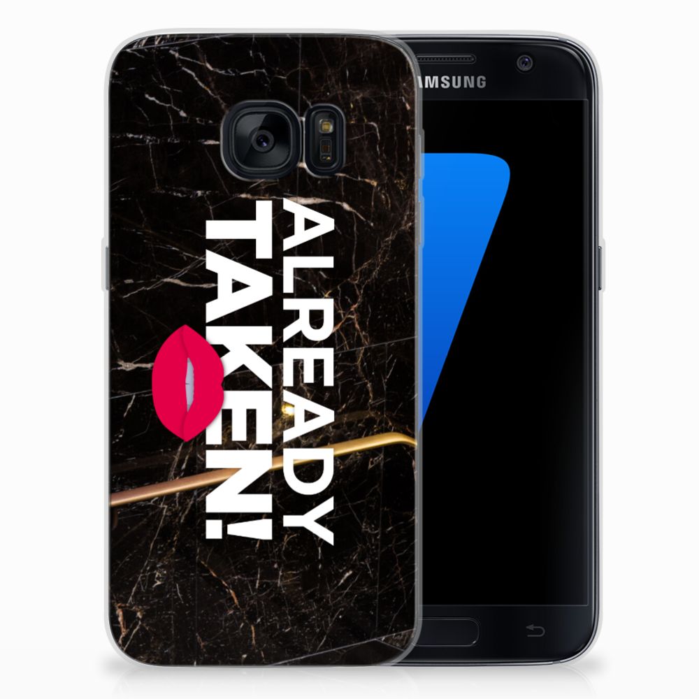 Samsung Galaxy S7 Siliconen hoesje met naam Already Taken Black