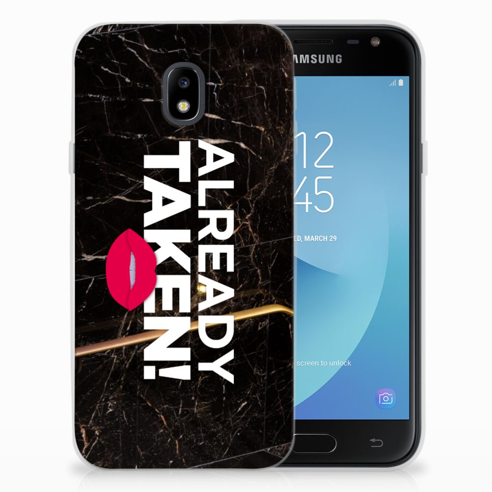 Samsung Galaxy J3 2017 Siliconen hoesje met naam Already Taken Black