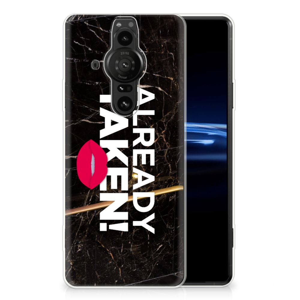 Sony Xperia Pro-I Siliconen hoesje met naam Already Taken Black