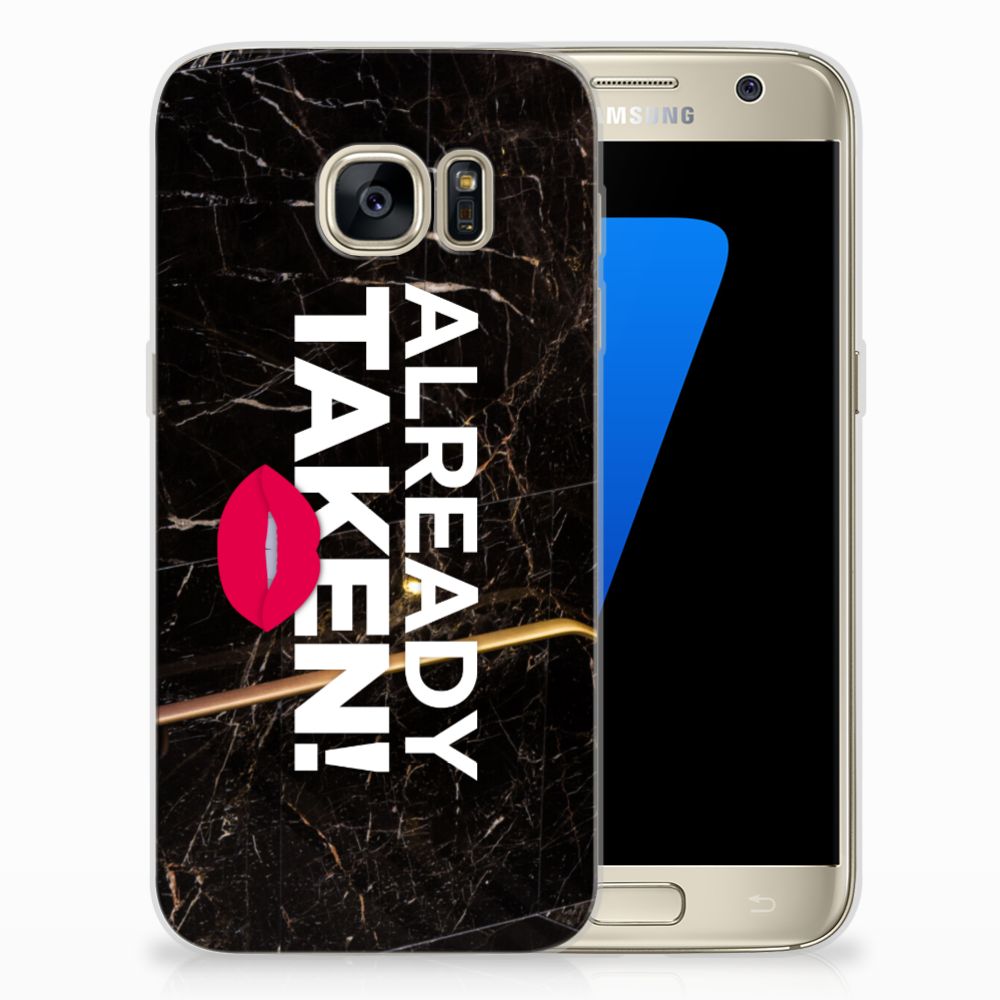 Samsung Galaxy S7 Siliconen hoesje met naam Already Taken Black