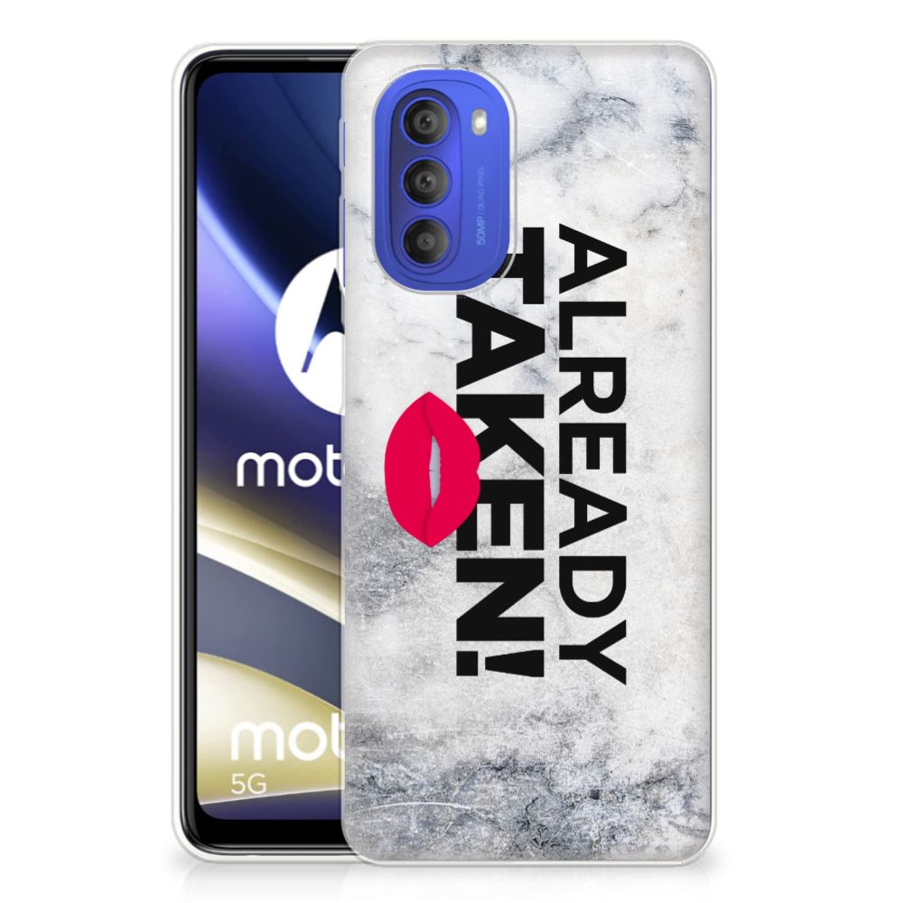 Motorola Moto G51 5G Siliconen hoesje met naam Already Taken White