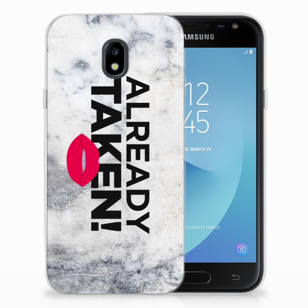 Samsung Galaxy J3 2017 Siliconen hoesje met naam Already Taken White