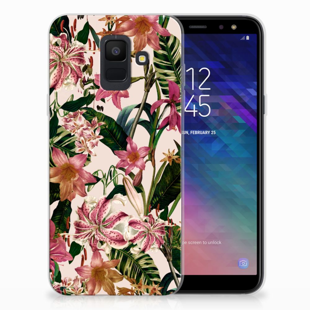 Samsung Galaxy A6 (2018) Uniek TPU Hoesje Flowers