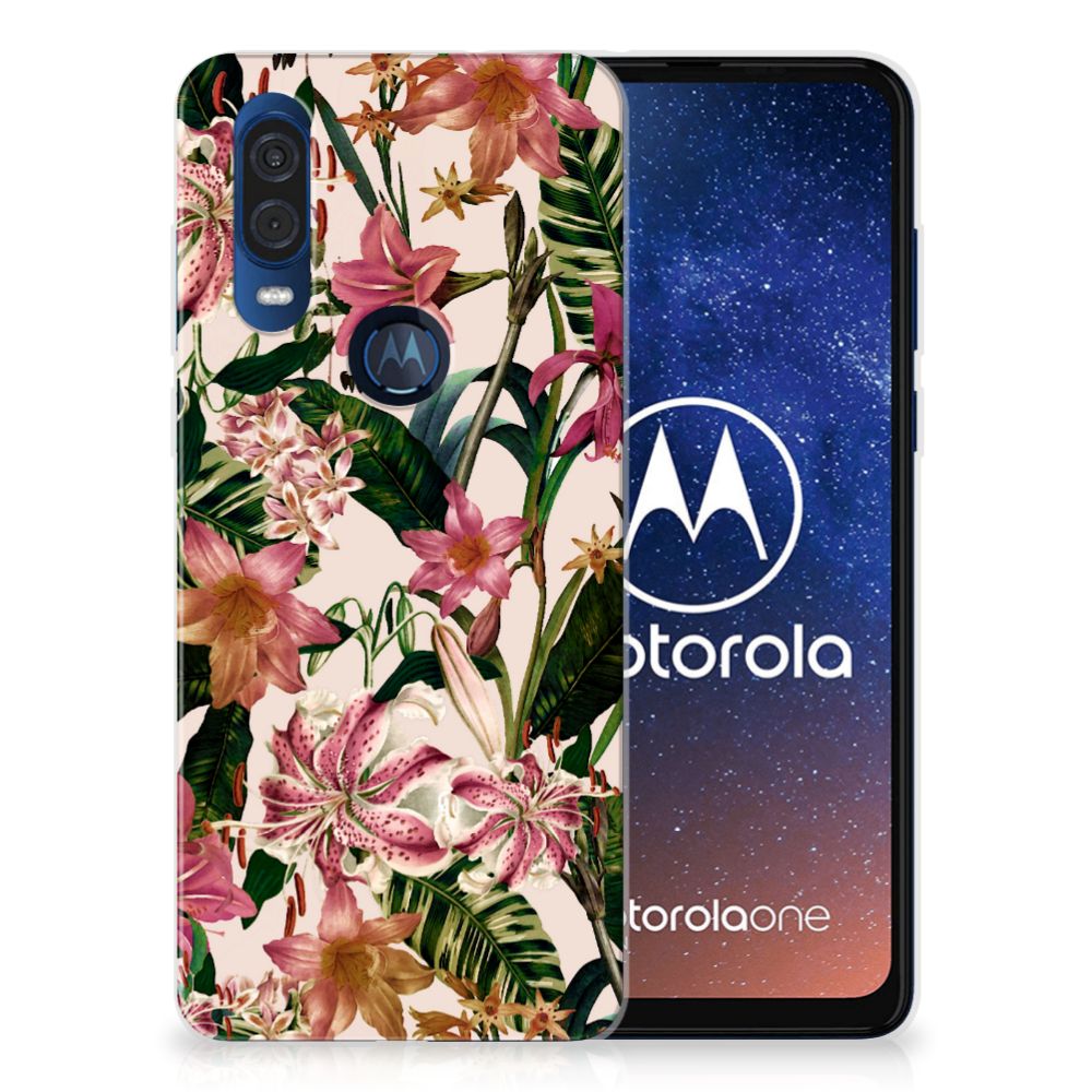 Motorola One Vision TPU Case Flowers