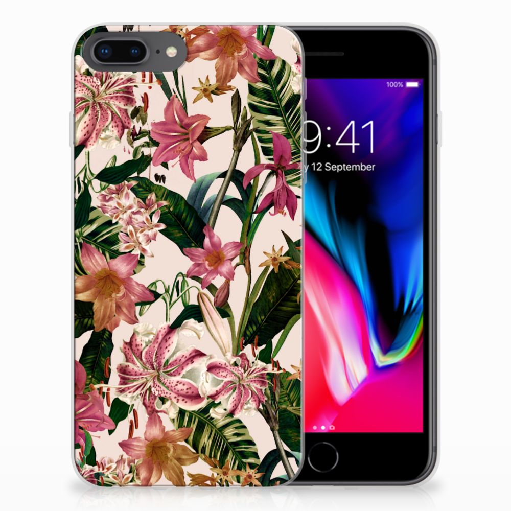 Apple iPhone 7 Plus | 8 Plus Uniek TPU Hoesje Flowers