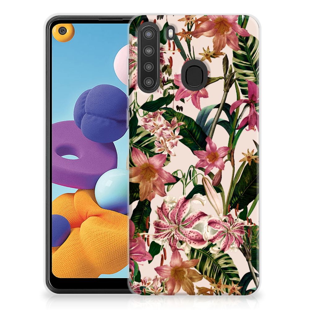 Samsung Galaxy A21 TPU Case Flowers