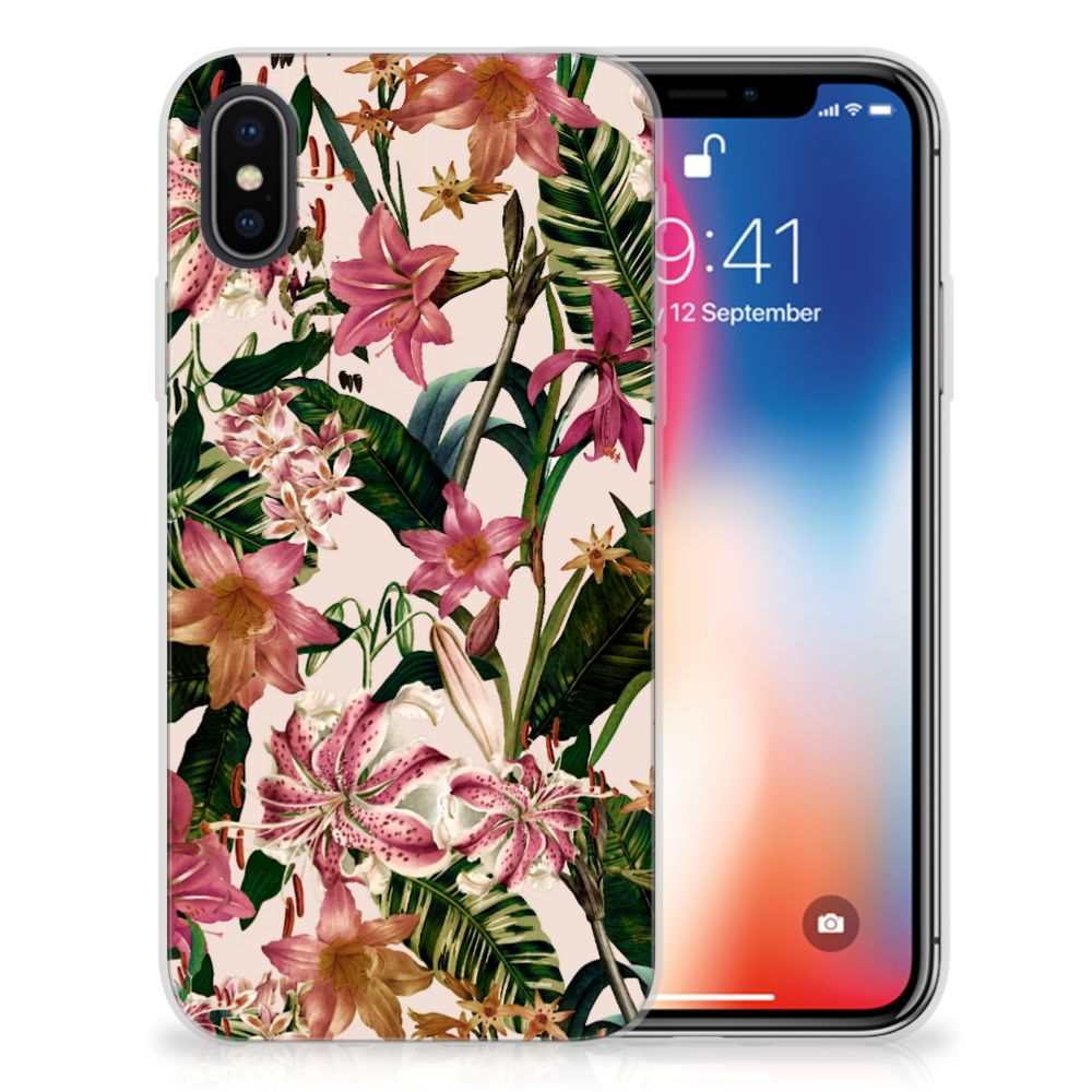 Apple iPhone X | Xs Uniek TPU Hoesje Flowers