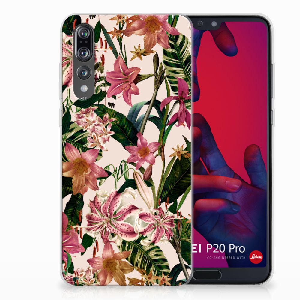 Huawei P20 Pro Uniek TPU Hoesje Flowers