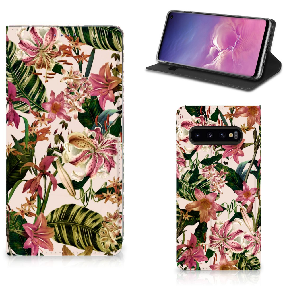 Samsung Galaxy S10 Uniek Standcase Hoesje Flowers