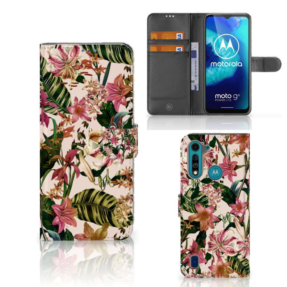Motorola G8 Power Lite Hoesje Flowers