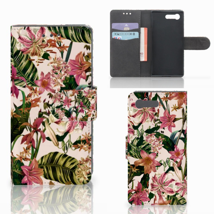 Sony Xperia X Compact Uniek Boekhoesje Flowers