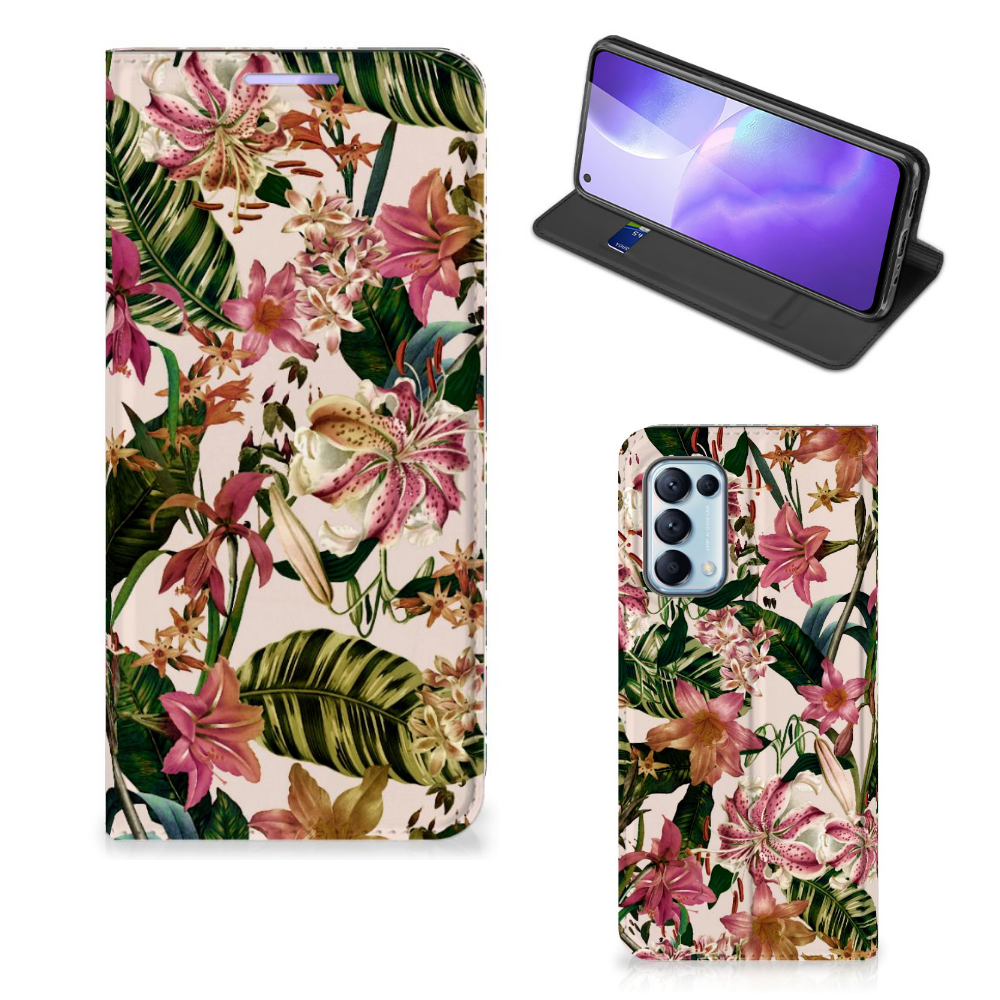 OPPO Find X3 Lite Smart Cover Flowers