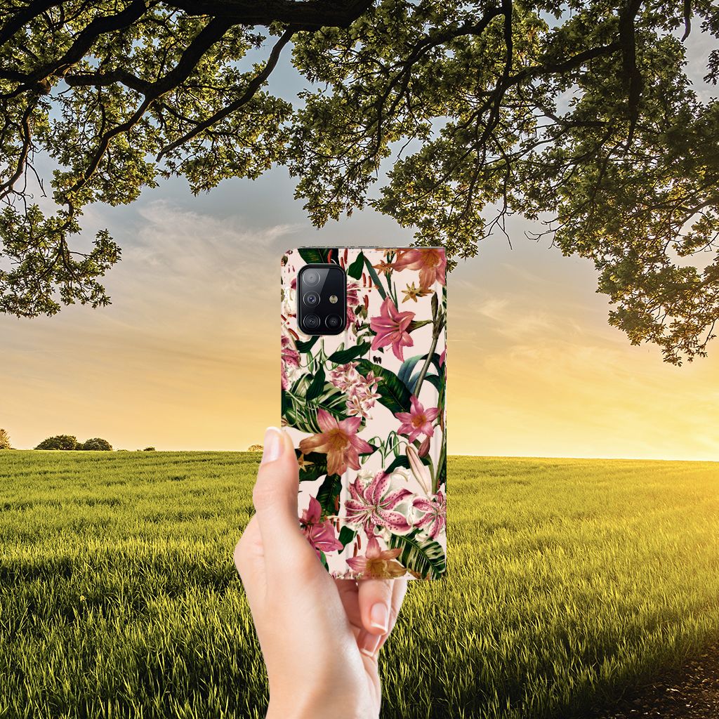 Samsung Galaxy A71 Smart Cover Flowers