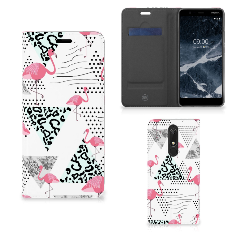 Nokia 5.1 (2018) Hoesje maken Flamingo Triangle
