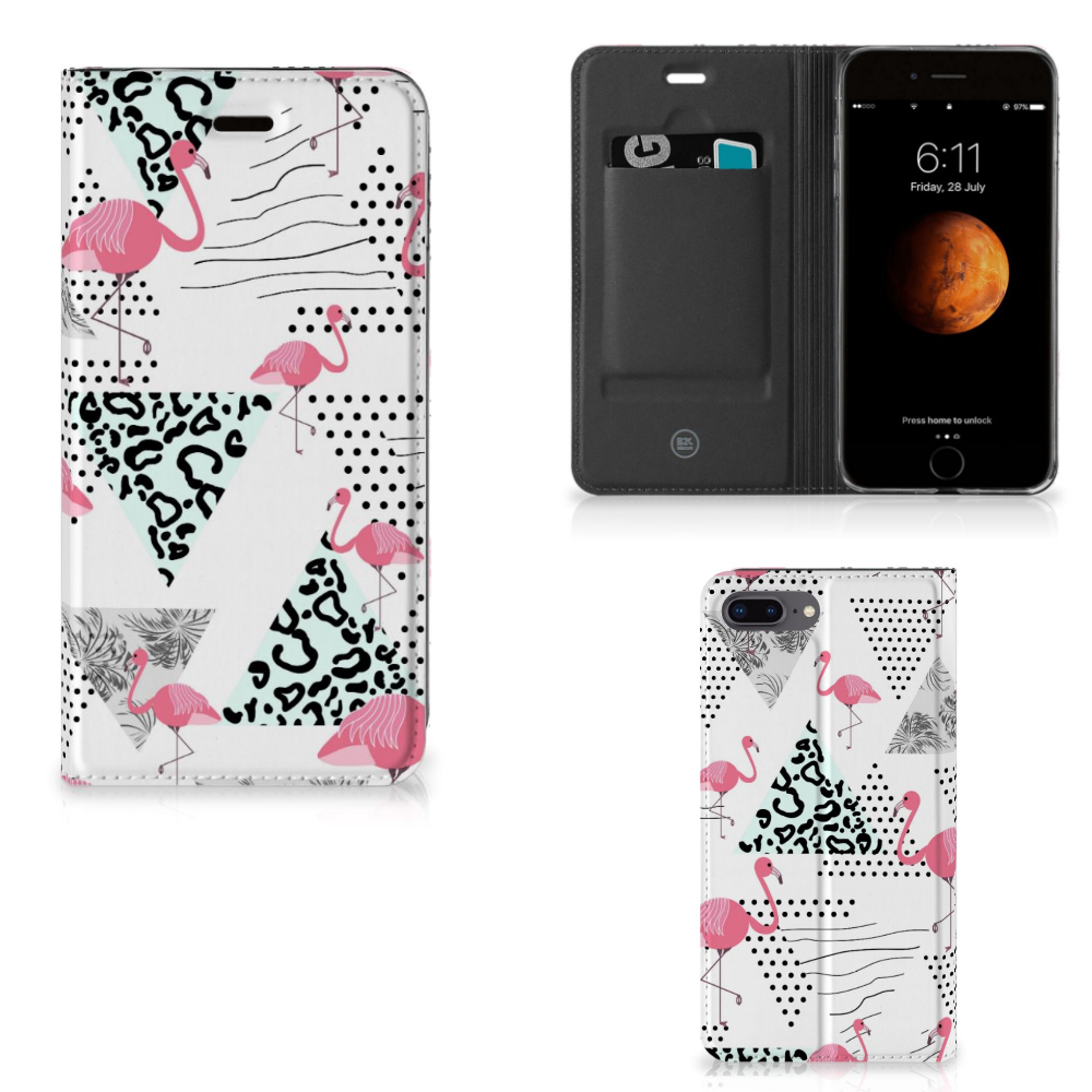 Apple iPhone 7 Plus | 8 Plus Hoesje maken Flamingo Triangle