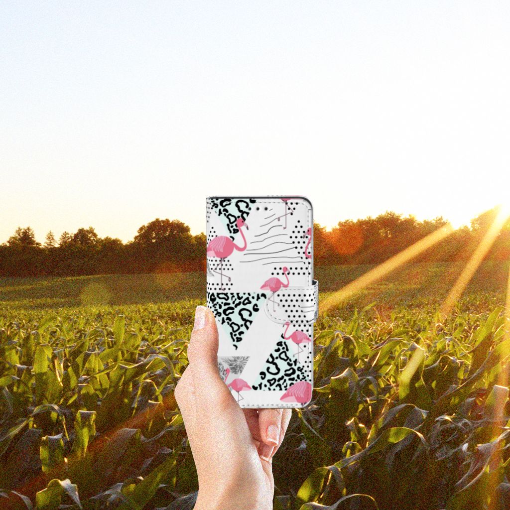 Xiaomi Mi 9 SE Telefoonhoesje met Pasjes Flamingo Triangle