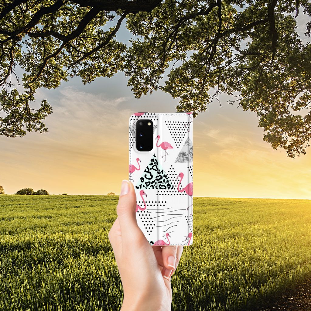 Samsung Galaxy S20 Hoesje maken Flamingo Triangle