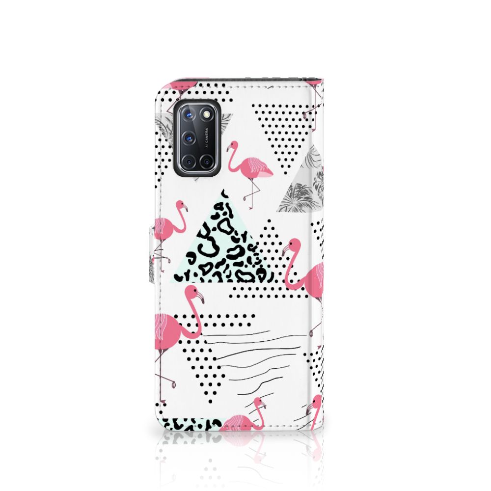 OPPO A72 | OPPO A52 Telefoonhoesje met Pasjes Flamingo Triangle