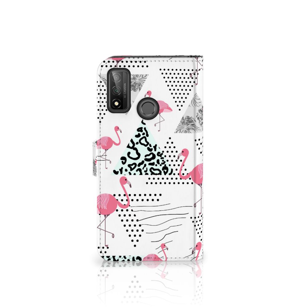 Huawei P Smart 2020 Telefoonhoesje met Pasjes Flamingo Triangle