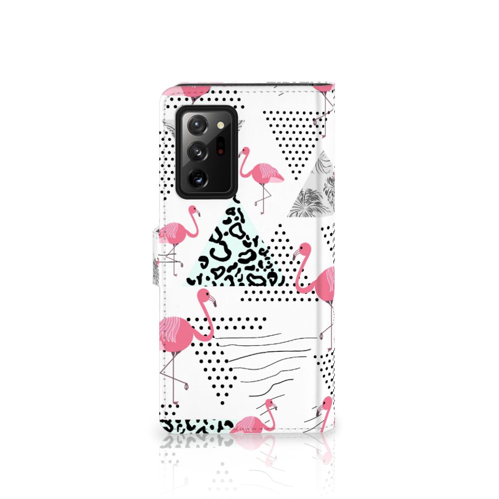 Samsung Galaxy Note20 Ultra Telefoonhoesje met Pasjes Flamingo Triangle