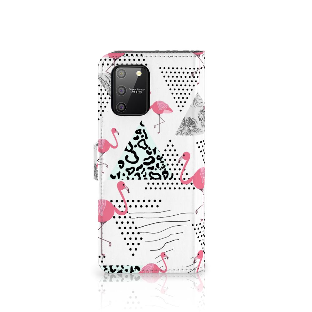 Samsung S10 Lite Telefoonhoesje met Pasjes Flamingo Triangle