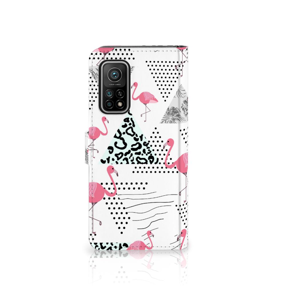Xiaomi Mi 10T Pro | Mi 10T Telefoonhoesje met Pasjes Flamingo Triangle