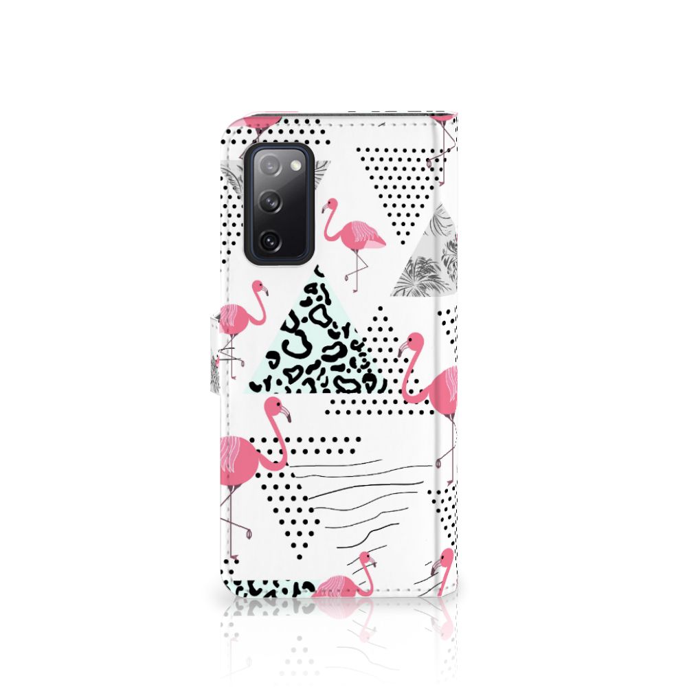Samsung Galaxy S20 FE Telefoonhoesje met Pasjes Flamingo Triangle