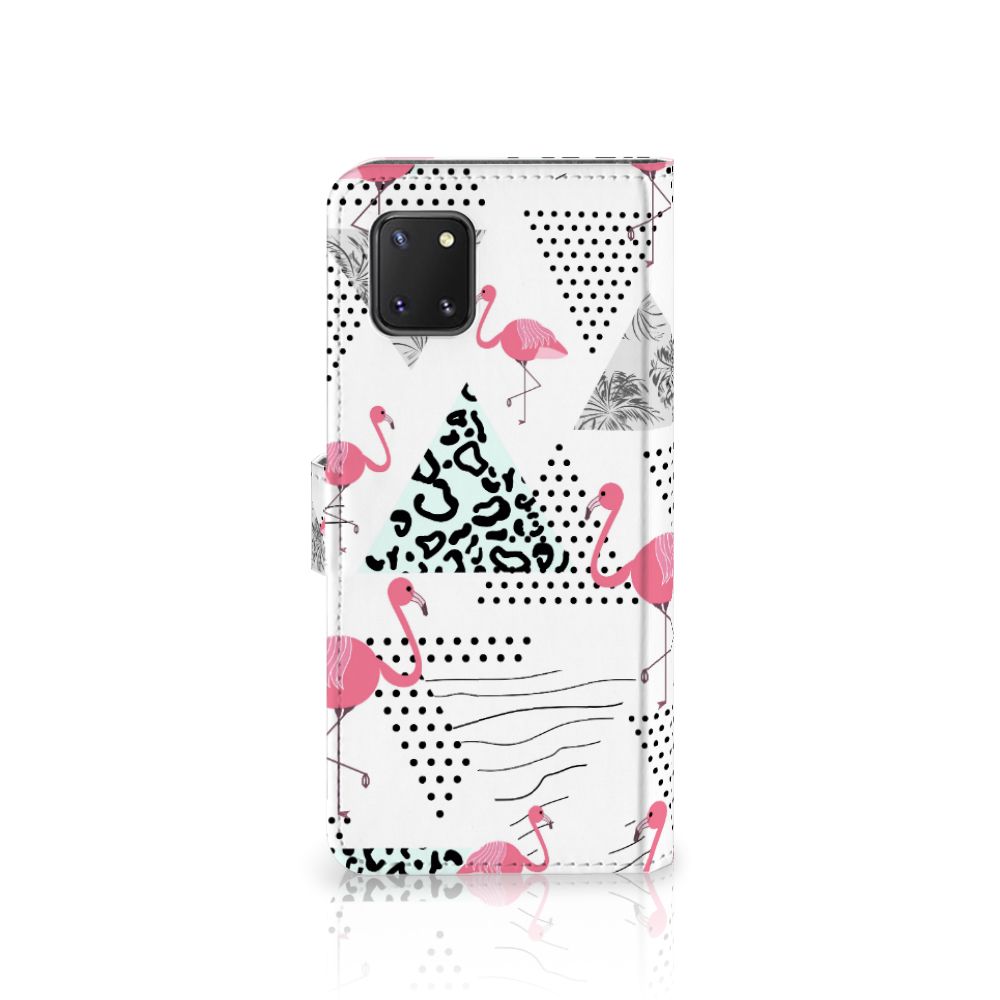Samsung Note 10 Lite Telefoonhoesje met Pasjes Flamingo Triangle